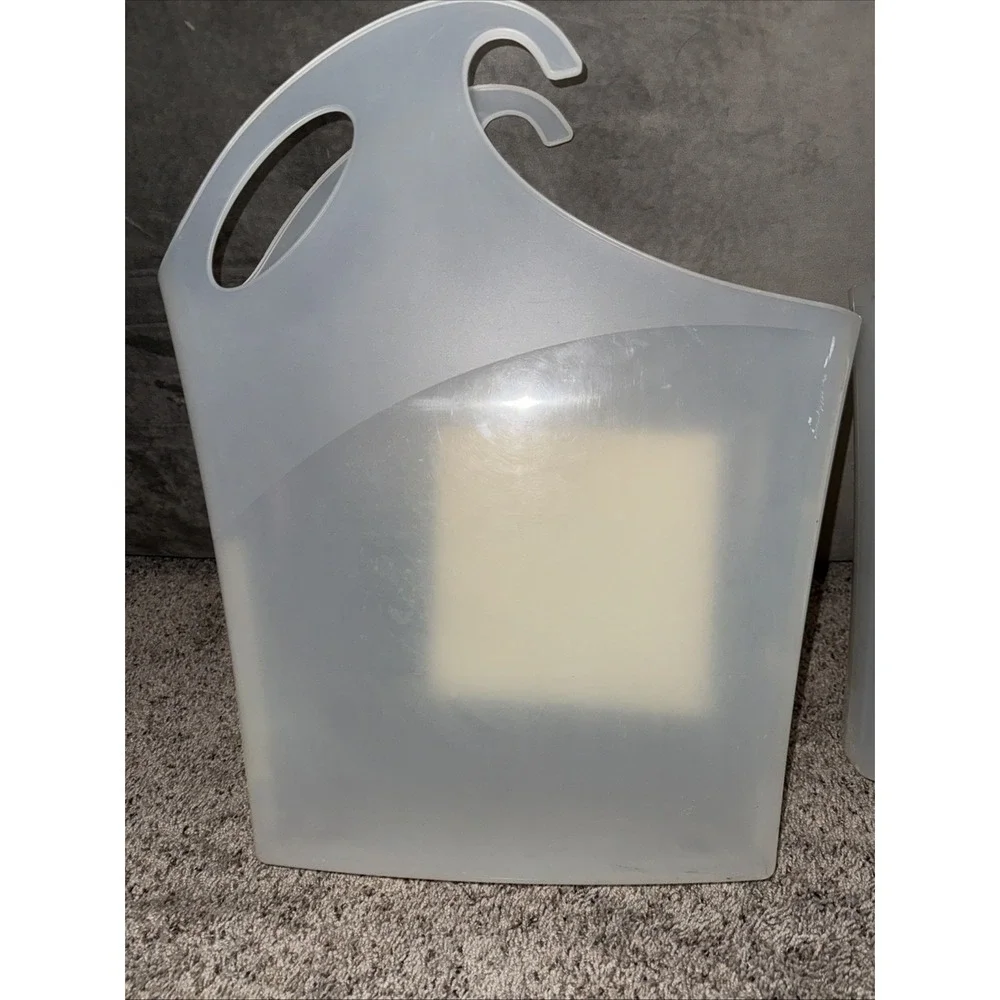 Set of 3 Rubbermaid Wrap n Craft Gift Bag Totes Clear Stackable Hanging 2003 USA